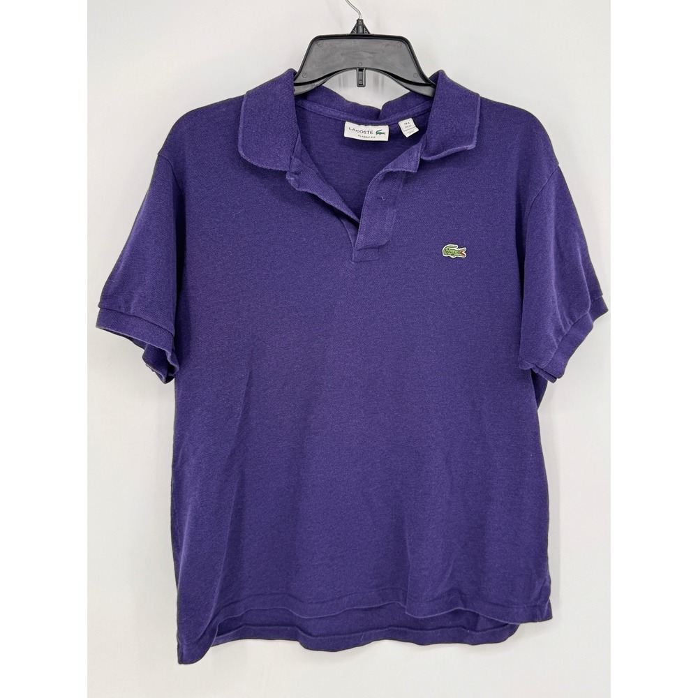 Lacoste Polo Shirt Mens XL Purple Good Classic Fit Short Sleeve Cotton Pique